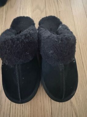 UGG Black Shearling Slip-On Clog